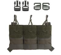 Tactical Triple Mag Pouch, Open Top 5.56mm Mag Pouch for Shooting | K Style Triple Mag Pouch, Molle System, Rifle Mag, Drainage holes at the bottom, Quick Draw Design