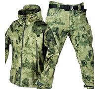 Tactical Uniforms, Military Waterproof Combat Suit Set, Camouflage Softshell Jacket and Pants for Hunting and Outdoor Activities