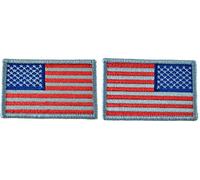 Tactical USA Flag Patch and Reverse USA Flag Patch - Subdued Silver 2"x3" - by Ranger Return (RR-TACT-USAF-WREV-SBSV)