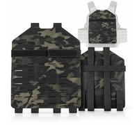 Tactical Vest Back Panel MOLLE Rear Expansion Panel for Gear Attachment | MOLLE Back Panel with Laser Cut Slots Compatible with FCSK Style Vest for Modular Gear Expansion