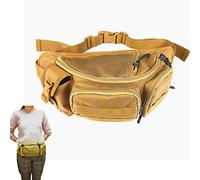 Tactical Waist Bag Molle Fishing Bag Fanny Pack Bum Bag for Walking Camping Hiking Metal Detecting Trekking-Khaki