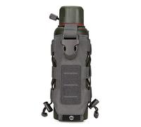 Tactical Water Bottle Pouch for Backpack MOLLE Water Bottle Holder Hydration Carrier Adjustable Molle Accessories for Travel Hiking Outdoor Activities (Grey)