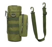 Tactical Water Bottle Pouch Molle Kettle Holder, Durable Nylon Water Bottle Carrier for Hiking Camping Cycling Fishing Travel(Green)