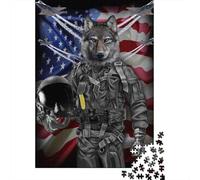 Tactical Wolf Jigsaw Puzzle for Adults 1000 Piece Jigsaw Puzzle Paper Unique Animal Illustration Focus Game Family Decor Gift 38x26cm/1000pcs