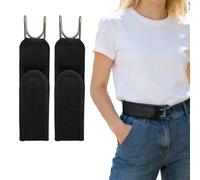 Tacticals Metal Hook Elastic Belt, 2 Pack Buckleless Belt Hook, Adjustable Hook-Style Lazy Belts, Unisex Elastic Waistband For Men Jeans Work Casual Business Home Travel Commuting Outdoor Hiking