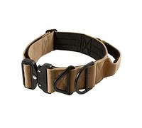Tacticollar - 2 inch Tactical Dog Collar with Handle for Medium and Large Dogs, Mil Spec Nylon Collar, Quick-Release Metal Buckle, Neoprene Padded Inside (Medium, Coyote Brown)