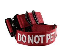 Tacticollar - DO NOT PET, 2 inch Nylon Collar for Medium and Large Dogs, Neoprene Padded Inside, Communicate Your Dogs Needs to Prevent Accidents (Red/White, Medium 2" Wide)