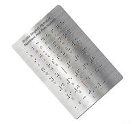 Tactile Braille Slate Metal Alphabet Chart for Teaching Aids and Self Study - Tool 7.25x4.7in
