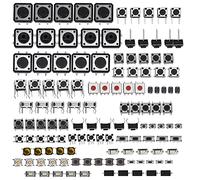 Tactile Push Button Switches Assortment Kit, Momentary Micro Switch Set, 25 Values 12V 50mA Tactile Buttons with Various Sizes for DIY Electronics, Remote Controls, Household Appli (125)