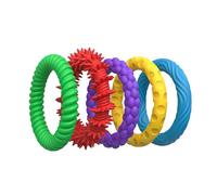 Tactile Sensory Band | Sensory Fidget Bracelets Kids - Calm Down Bracelet, 5x Educational Silicone Stylish Funny Wristband - Calming Sensory Toy, Quiet Prizes Box Toys For Girls, Boys, Classroom, Scho