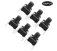 Tactile Switches, Momentary Tactile Push Button Switch 6 X 6 X 8mm Mini Micro Tact Switch Accessory 100pcs Momentary Pushbutton Switches for PCB Applications