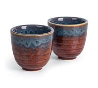 Tacuhy Ceramic Japanese Tea Cups, 5 oz Tea Cup, Asian Teacup, Teacups, Set of 2 (Peacock Tail, 2 pcs)