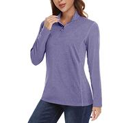 TACVASEN 1/4 Zip T-Shirts Womens UV Sun Protection Top UPF 50+ Breathable Activewear Tops Summer Outdoor Tee Shirt Purple