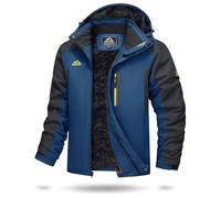 TACVASEN Casual Jackets for Men Warm Fleece Jacket Mountain Ski Parka Outdoor Cotton Windbreaker Jacket , Denim Blue, XXL