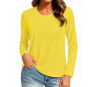 TACVASEN Classic Women Long Sleeve Base Layer Women Layering Shirt Yellow S
