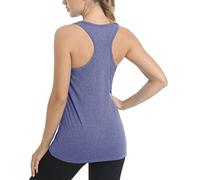 TACVASEN Gym Tops Women Sport Sleeveless T-Shirt Athletic Workout Vest Lightweight Yoga Tee Shirt Tank Tops Violet,XL
