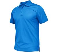 TACVASEN Lightweight Polo Tops for Men Short Sleeve Golf Shirts Quick Dry Polo Work Tee Shirt Casual Summer Polo Shirts Cerulean,S