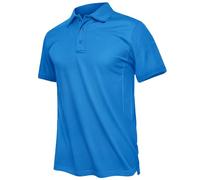 TACVASEN Lightweight Polo Tops for Men Short Sleeve Golf Shirts Quick Dry Polo Work Tee Shirt Casual Summer Polo Shirts Cerulean,L