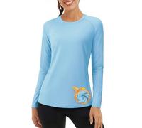 TACVASEN Long Sleeve Tops Women Thermal Underwear Lightweight Long Sleeve T Shirt Women Gym Workout Tops Light Sky Blue, S