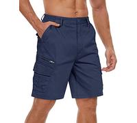 TACVASEN Men's Cargo Shorts with Multi Pockets - Elastic Waist Summer Breathable Work and Hiking