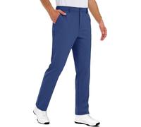 TACVASEN Mens Classic-Fit Stretch Golf Trousers Breathable Water Resistant Outdoot Trousers with Zip Pockets Grey 34