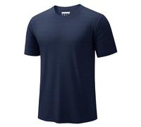 TACVASEN Mens Gym T Shirt Moisture Wicking Running Top Summer Sports Tops Short Sleeve Work T Shirts Casual Navy,2XL
