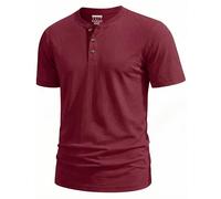 TACVASEN Mens Henley Shirts Cotton Tee Henley T-Shirts for Men Wine Red XL