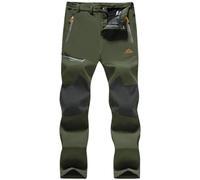 TACVASEN Mens Hiking Trousers Warm Fleece Waterproof Trousers Quick Dry Winter Walking Pants for Outdoor Casual Army Green,30