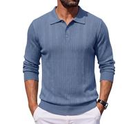 TACVASEN Mens Jumpers Polo Neck Winter Long Sleeve Knitted Jumper | Casual Smart Thermal Pullover Sweaters for Golf Work Travel