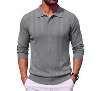 TACVASEN Mens Jumpers Polo Neck Winter Long Sleeve Knitted Jumper | Casual Smart Thermal Pullover Sweaters for Golf Work Travel