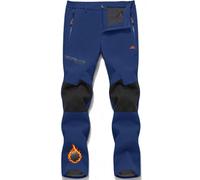 TACVASEN Men's Waterproof Trousers Winter Fleece Lined Hiking Work Trousers | Thermal Softshell Thick Windproof Warm Walking Cargo Pants with 4 Zip Pockets for Outdoor Fishing Skiing Camping