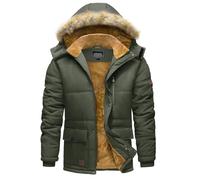 TACVASEN Men's Winter Jackets Thermal Winter Puffer Jacket Parka Coat Outdoor Hiking Waterproof Windproof Army Army Green M