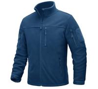 TACVASEN Men's Work Fleece Jacket Warm Tactical Thermal Coat Blue Green M