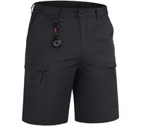 TACVASEN Mens Work Shorts Stretch Breathable Fishing Sailing Cargo Shorts for Hiking Walking Casual,Black,32
