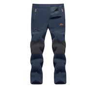TACVASEN Military Trousers Men Blue Tactical Trousers Fleece Combat Army Trousers Zip Pockets, Thick - Navy Blue, 30