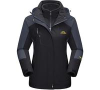 TACVASEN Outdoor Jackets Women Waterproof Fleece Jacket Winter Work Parka Cargo Army Combat Tactical Hoody Gifts Warm 3 in 1 Jacket hooded Zipper Pocket Black