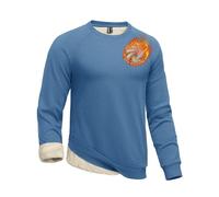 TACVASEN Thermal Jumper Mens Crew Neck Sweatshirts Winter Warm Fleece Thick Sherpa Lined Pullover Tops Greyblue,M