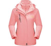 TACVASEN Waterproof Hoodies Womens Skiing Jacket Fleece Outdoor Jacket Winter Ski Jacket Snow 3 in 1 Jacket Sports Windproof Hoodie Jacket Warm Cargo Snowboard Jacket