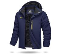 TACVASEN Waterproof Jacket Mens Winter Fleece Jackets Full Zip Outdoor Hiking Hoodies for Skiing Hiking Rainy Navy,XXL