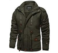 TACVASEN Winter Jackets for Men Work Winter Parka Thermal Cargo Cotton Jacket Military Tactical Jacket Combat Army Jacket Army Green,M