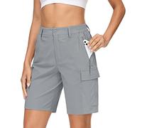 TACVASEN Women's Lightweight Stretch Shorts Quick Dry UPF 50+ Shorts for Hiking, Camping, Travel Light Grey,XL