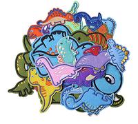 TACVEL 26Pcs Dinosaur Iron on Patches for Kids Clothing, Dinosaur Theme Embroidered DIY Sew on Patches for Jackets, Backpacks, Caps, Jeans to Decorate Clothes