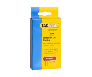 Tacwise 0283 Type 91/15 mm Galvanised Narrow Crown Staples, Pack of 1000 | Precision cut, Popular for Wood-to-Wood Applications