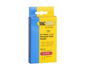 Tacwise 0287 Galvanised Narrow Crown Staples, Type 91/18 mm, Pack of 1000 | Divergent Point