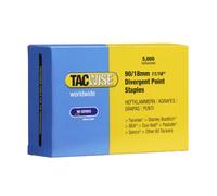 Tacwise 0312 Type 90 / 18 mm Galvanised Narrow Crown Staples, Divergent Point, Pack of 5000