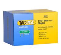Tacwise 0343 Type 140 / 12 mm Heavy Duty Galvanised Staples, Pack of 5,000