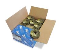 Tacwise 0422 Bright Flat Top Coil Nails Type 2.5 x 50 mm, Diamond Point, Ring Shank, 16° Inclined, Wire Collated, Pack of 9000