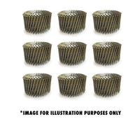 Tacwise 0428 Galvanised Flat Top Coil Nails Type 2.5 x 64 mm, Diamond Point, Ring Shank, 16° Inclined, Wire Collated, x 9000