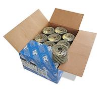 Tacwise 0433 Extra Galvanised Flat Top Coil Nails Type 3.1 x 90 mm, Diamond Point, Ring Shank, 16° Inclined, Wire Collated, Pack of 4000