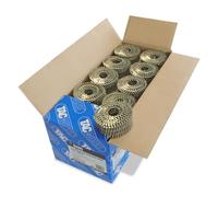 Tacwise 0495 Galvanised Flat Top Coil Nails Type 2.1 x 50 mm, Diamond Point, Ring Shank, 16° Inclined, Wire Collated, Pack of 14,400